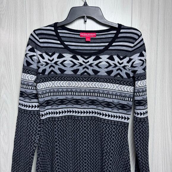 Krimson Klover Black and White Patterned Midi Dress - Picture 2 of 14